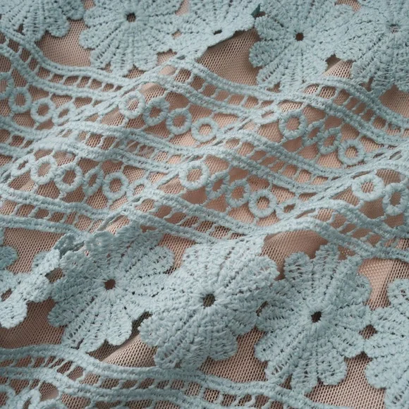 Elegant Lace Maxi Dress in Soft Icy Mint Color - Picture 15 of 15